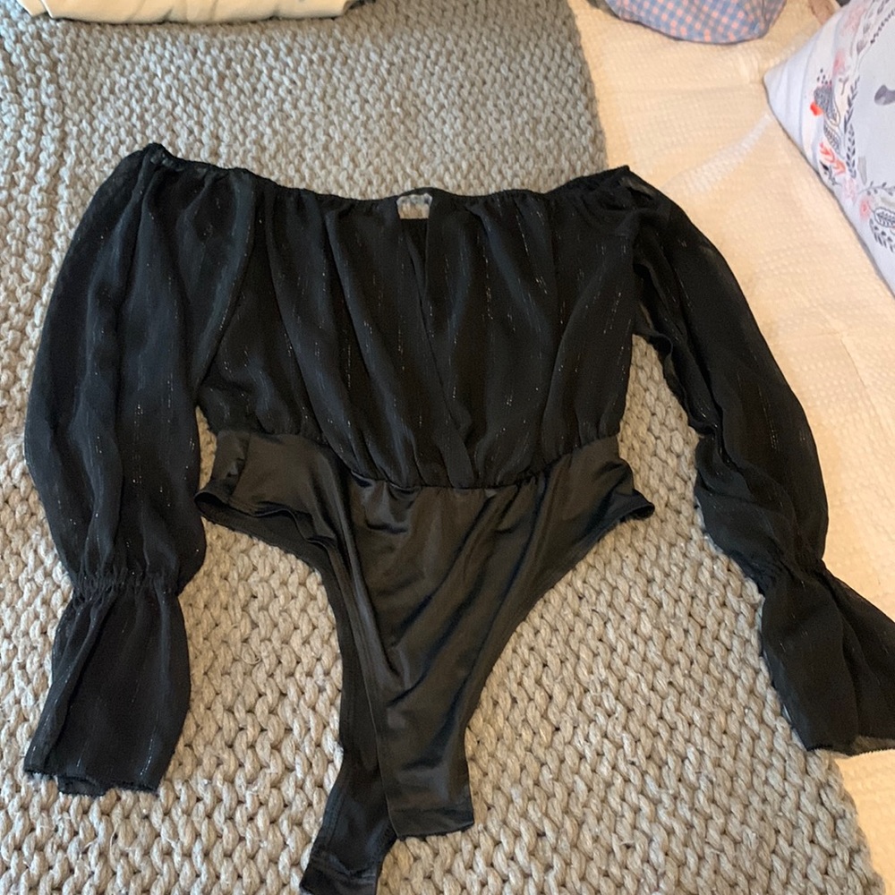 Black shimmery bodysuit